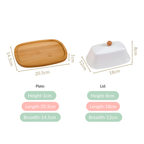 Blanca Rectangular Wooden Butter Dish With Ceramic Lid Nestasia