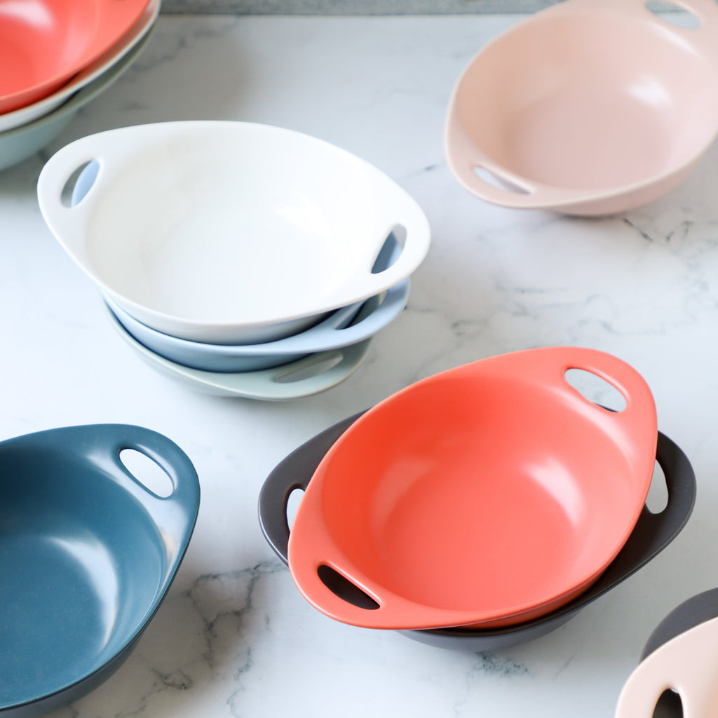Modern Serving Bowl With Handle White Small Nestasia