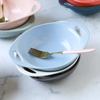 Modern Serving Bowl With Handle Blue Small Nestasia