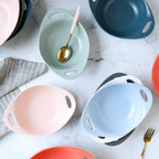 Modern Serving Bowl With Handle Blue Small Nestasia