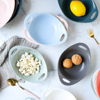 Modern Serving Bowl With Handle Grey Small Nestasia
