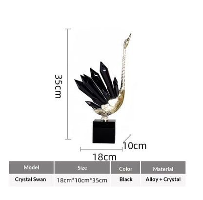 Affordable Luxury Crystal Swan High-End Home Decor For Foyer