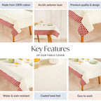 Checkered Border 6 Seater Table Cloth 203x152cm Nestasia