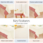 Checkered Border 8 Seater Table Cloth 274x152cm Nestasia