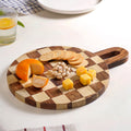 Serve And Slice Atelier Round Checkered Cheese Platter 30cm Nestasia