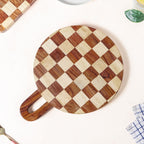 Serve And Slice Atelier Round Checkered Cheese Platter 30cm Nestasia