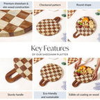 Serve And Slice Atelier Round Checkered Cheese Platter 30cm Nestasia