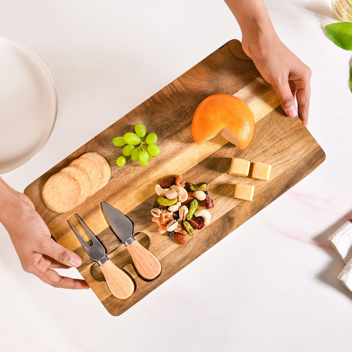 Cheese Board With Cheese Knife And Fork Nestasia