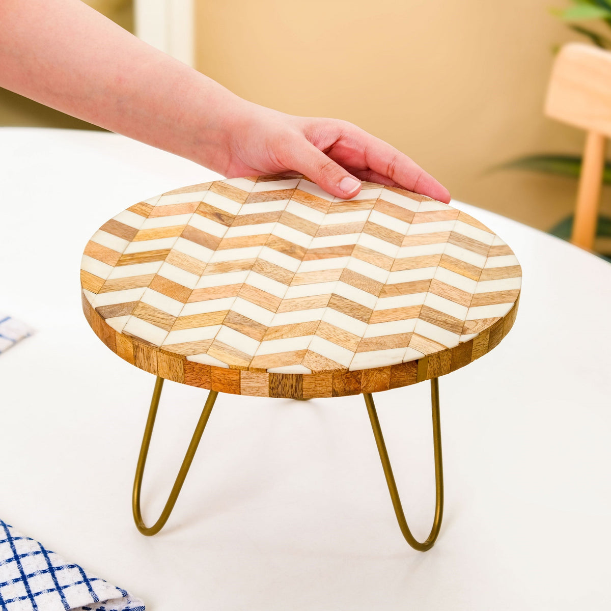 Chevron Mosaic Wooden Riser Nestasia