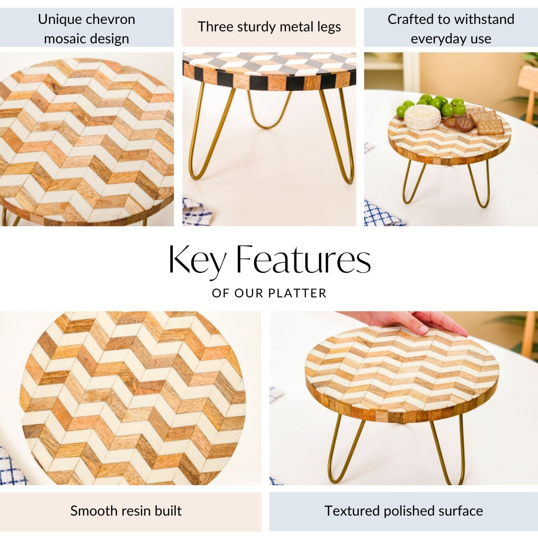 Chevron Mosaic Wooden Riser Nestasia