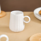 Chic Espresso Coffee Cup And Wooden Saucer Set Of 6 100ml Nestasia