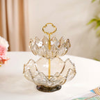 Glass 2 Tier Decorative Bowl Stand Nestasia
