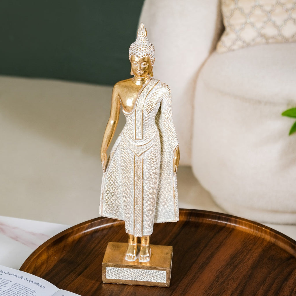 Gold Standing Buddha Decor Statue Large 16 Inch Nestasia