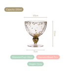 Set Of 2 Gold Confetti Filled Double Walled Wine Glass Goblet 250ml Nestasia