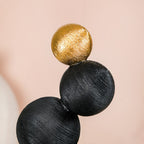 Stacked Modern Sphere Sculpture Black And Gold Nestasia