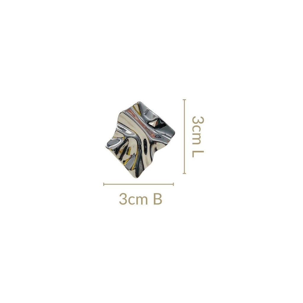 Chisel Stud Earrings Silver Nestasia
