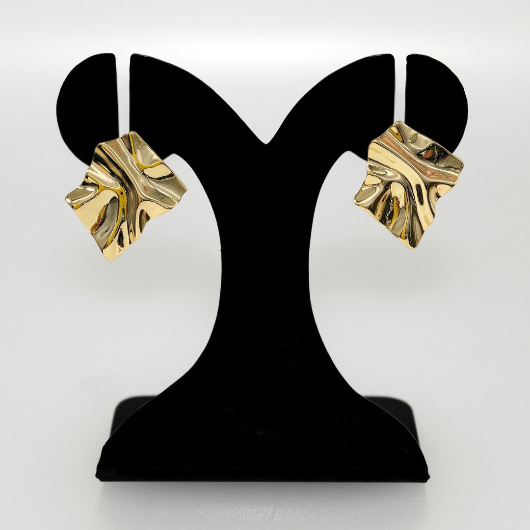 Chisel Stud Earrings Gold Nestasia