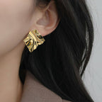 Chisel Stud Earrings Gold Nestasia
