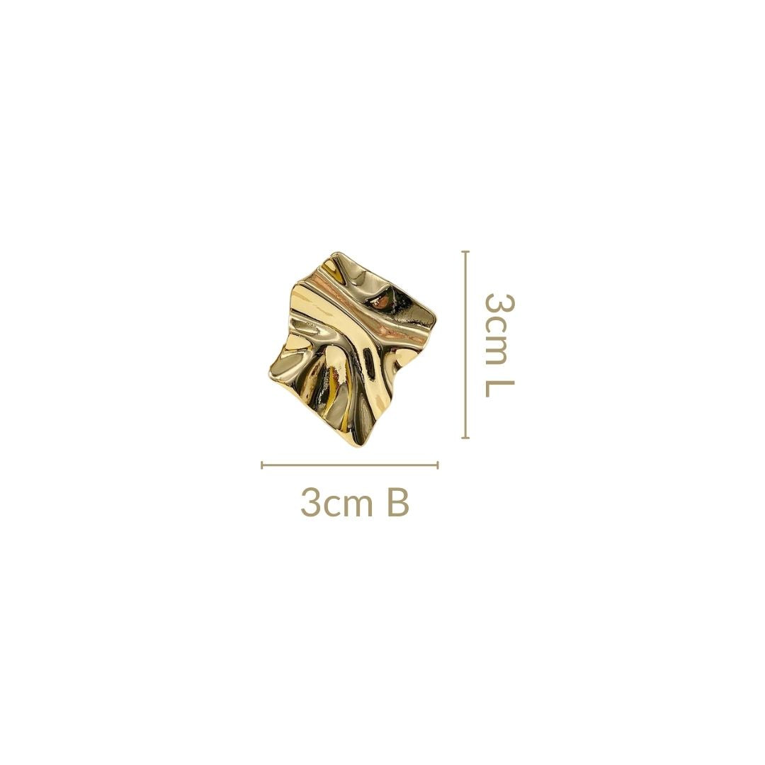 Chisel Stud Earrings Gold Nestasia