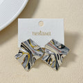 Chisel Stud Earrings Silver Nestasia