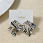 Chisel Stud Earrings Silver Nestasia