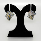 Chisel Stud Earrings Silver Nestasia