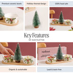 Christmas Pine Tree And Bowl Snack Platter Set Nestasia
