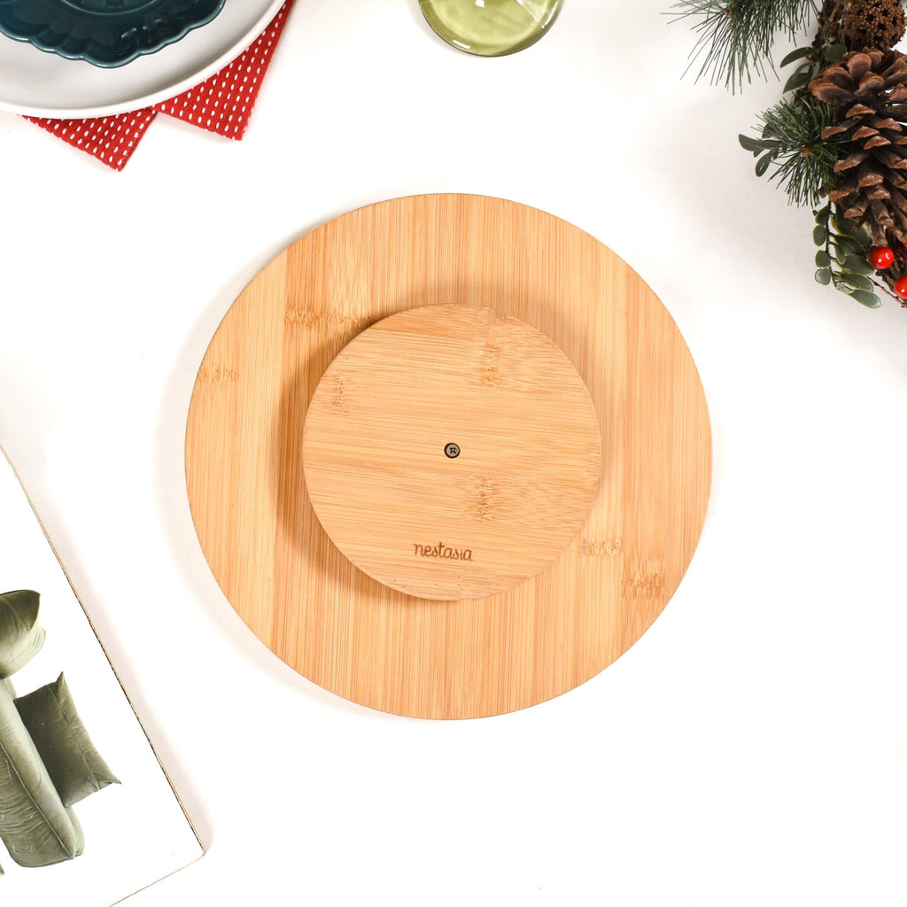 Set Of 5 Tree Snack Bowls With Wooden Rotating Tray 100ml Nestasia