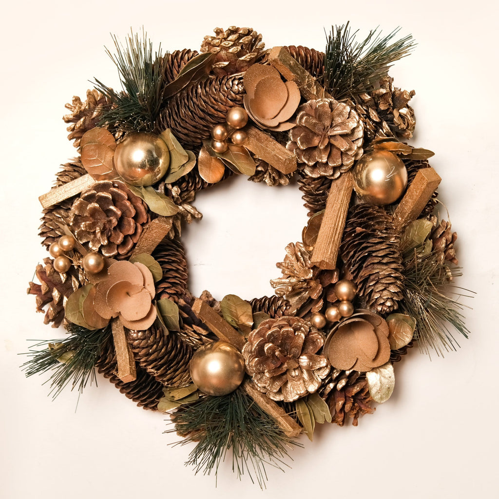 Golden Forest Sustainable Decorative Wreath Nestasia