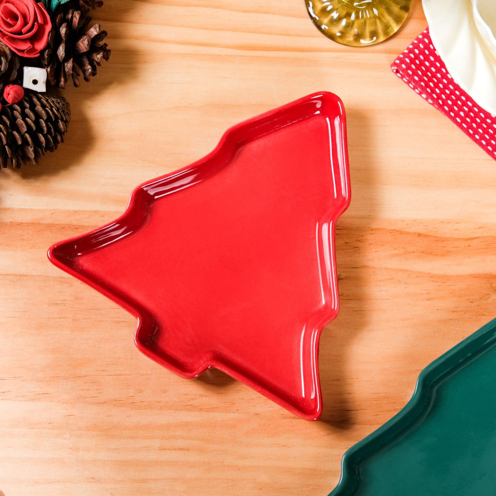 Christmas Tree Snack Plates Set Of 3 Nestasia