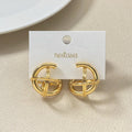 Gold Circle Fusion Drop Earrings Nestasia