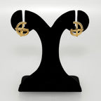 Gold Circle Fusion Drop Earrings Nestasia
