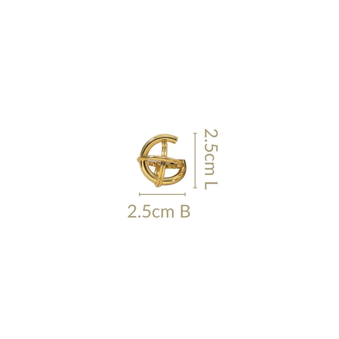 Gold Circle Fusion Drop Earrings Nestasia