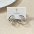 Silver Circle Fusion Drop Earrings Nestasia
