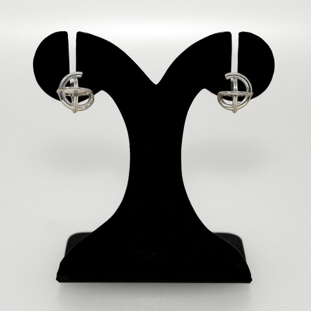 Silver Circle Fusion Drop Earrings Nestasia