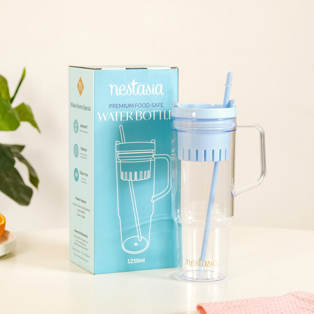 Citrify Transparent Fruit Infuser Water Bottle With Handle Ice Blue 1210ml Nestasia