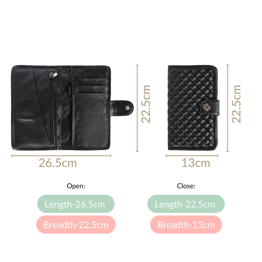 Classic Black Travel Wallet Nestasia