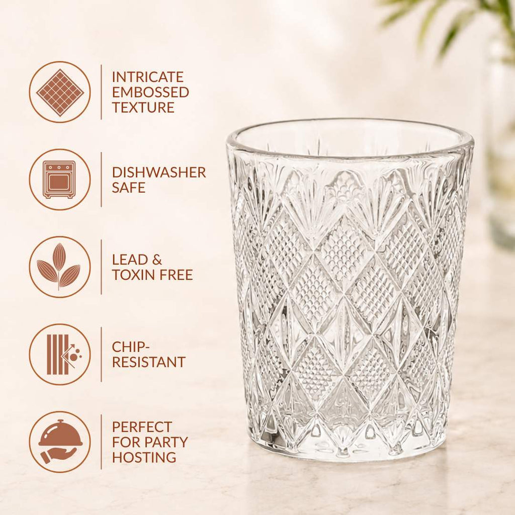 Classic Cut Embossed Shot Glass Set Of 12 55ml Nestasia