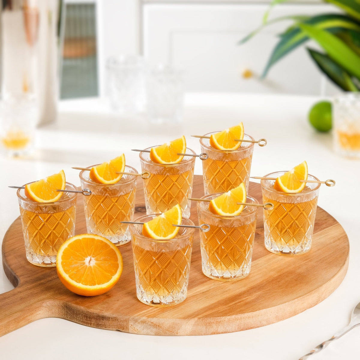 Classic Cut Embossed Shot Glass Set Of 12 55ml Nestasia