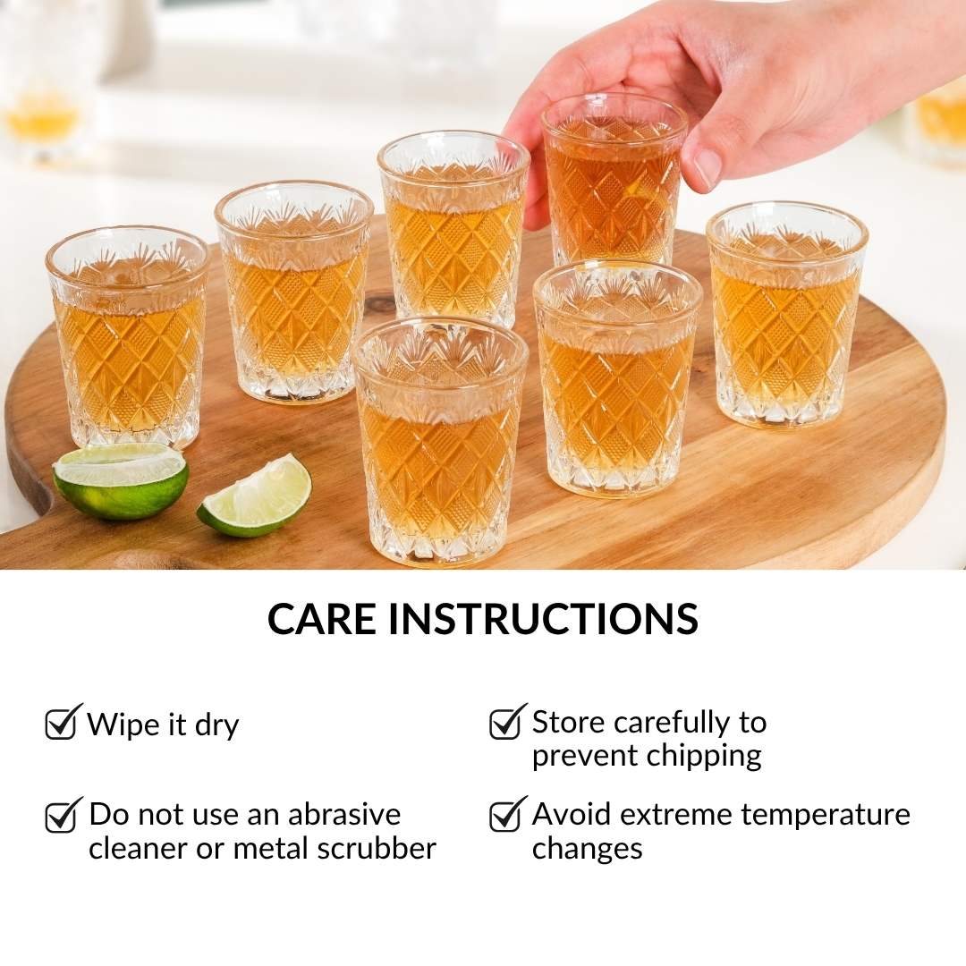Classic Cut Embossed Shot Glass Set Of 12 55ml Nestasia