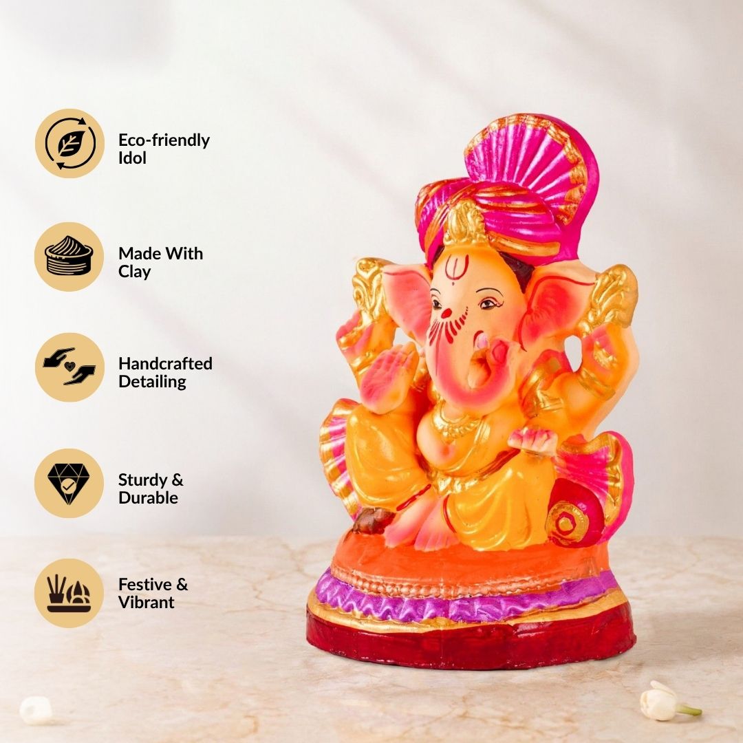 Clay Ecofriendly Ganesh Idol 27cm Nestasia