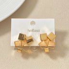 Clustered Prism Studs Gold Nestasia