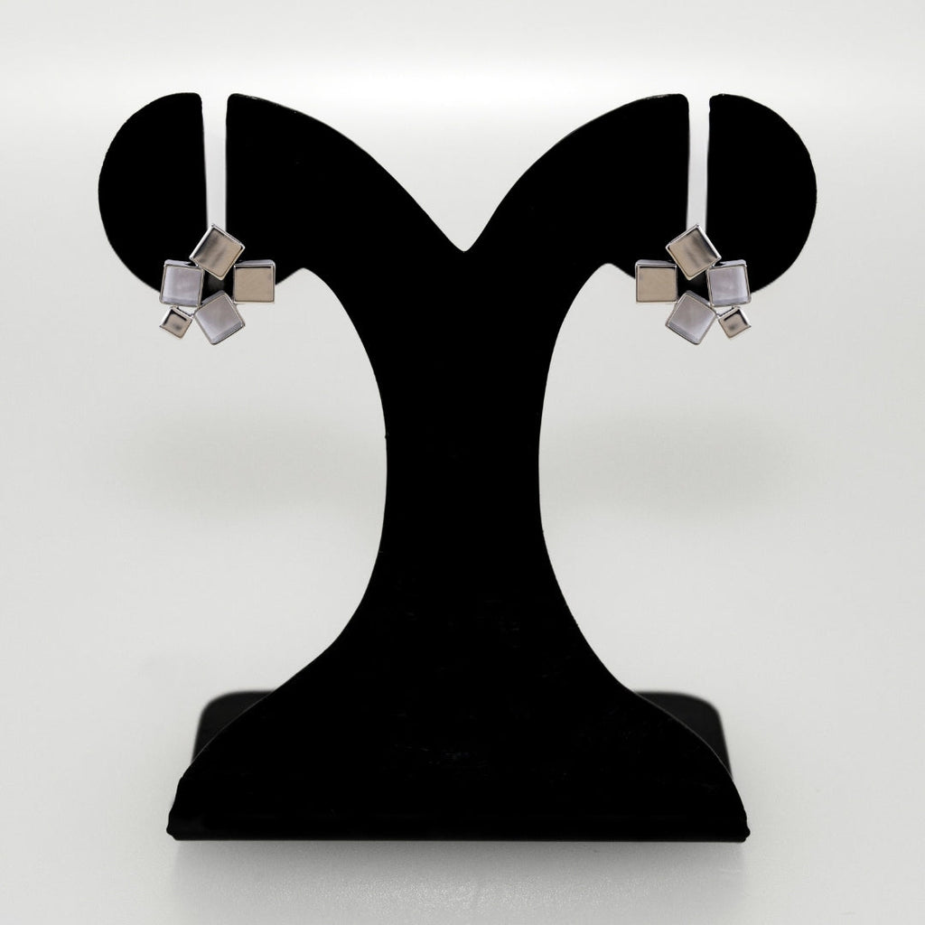 Clustered Prism Studs Silver Nestasia