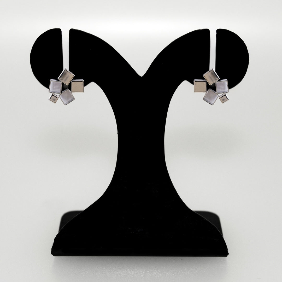Clustered Prism Studs Silver Nestasia