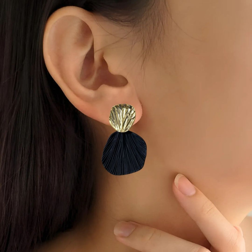 Coastal Charm Seashell Danglers Gold Nestasia