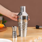 Hammered Texture Cocktail Shaker With Peg Measure Nestasia