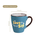 Coffee Quotes Ceramic Mug Set Of 4 210ml Nestasia