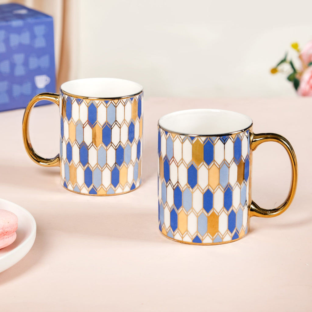 Set Of 2 Splendour Ceramic Mugs With Gift Box 350ml Nestasia