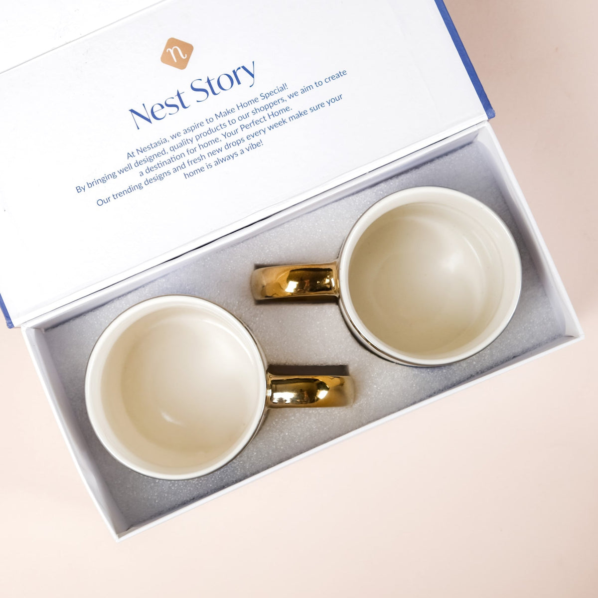Set Of 2 Splendour Ceramic Mugs With Gift Box 350ml Nestasia