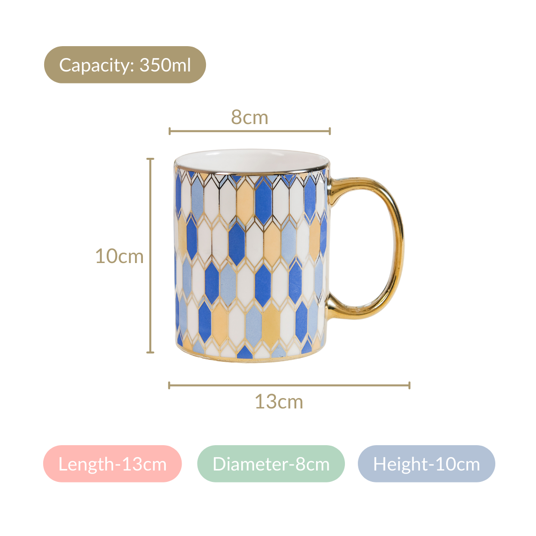 Set Of 2 Splendour Ceramic Mugs With Gift Box 350ml Nestasia